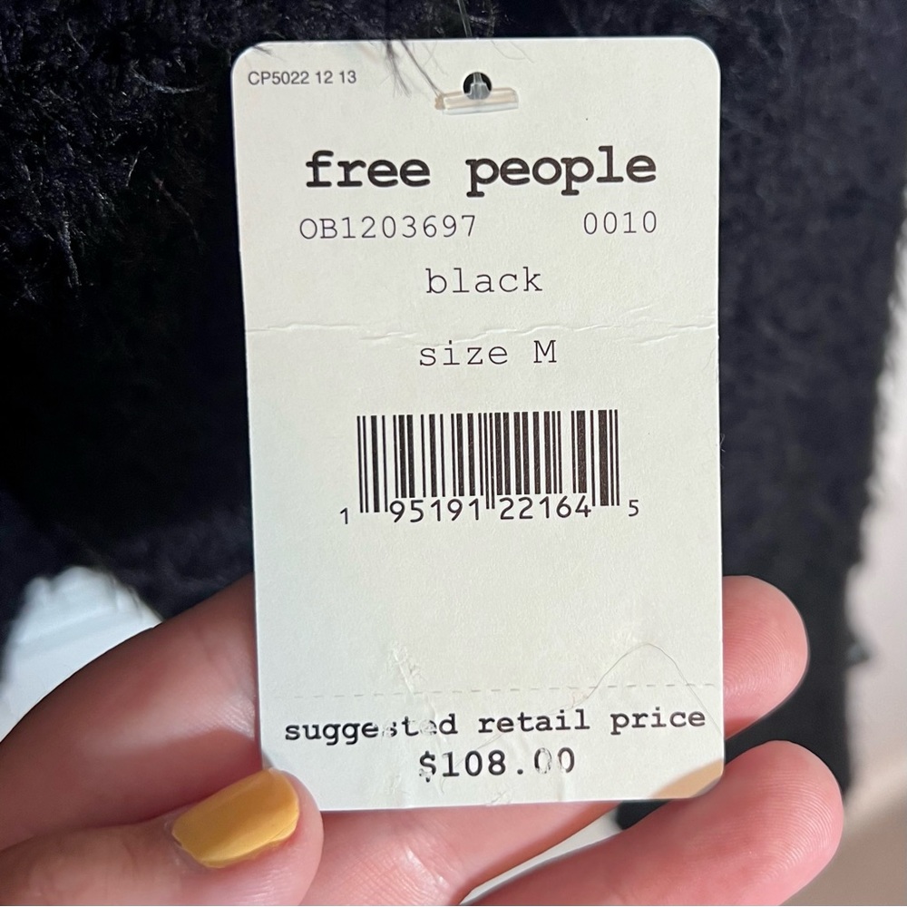 Free People | Icing V-Neck Sweater, Black, Size M - NWT - Picture 9 of 13